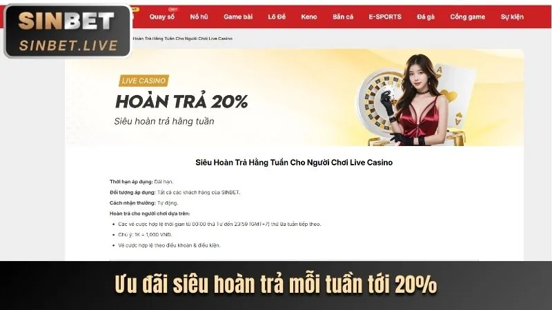 Khuyến mãi hấp dẫn tại Sinbet